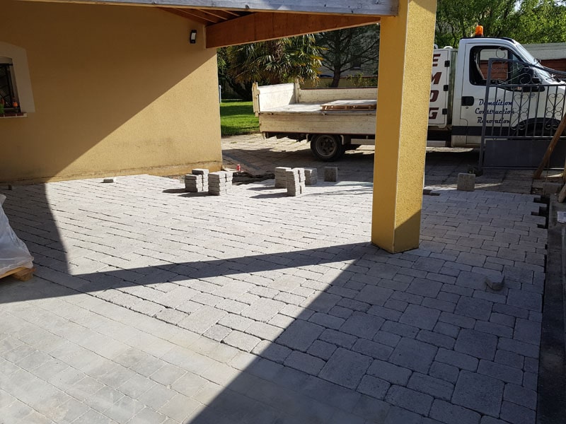 Pose de pavés, Fonsorbes